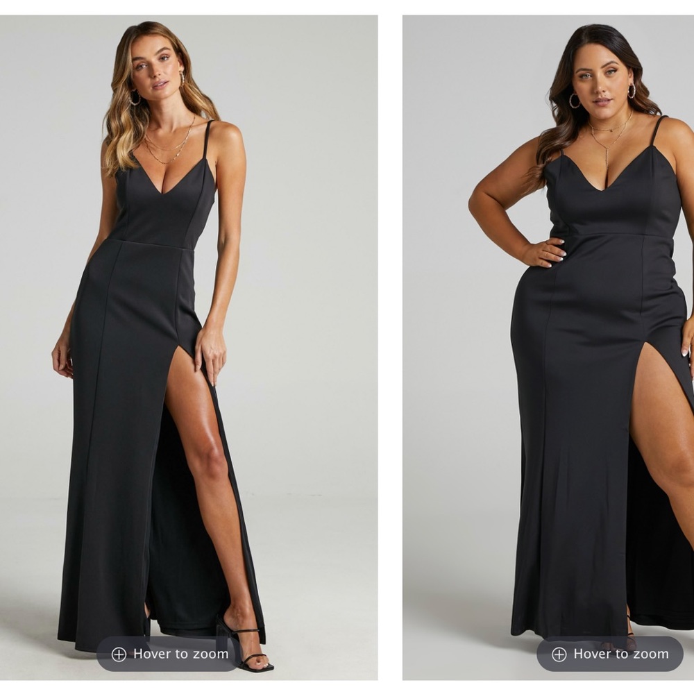 Showpo black maxi dress size 4 US